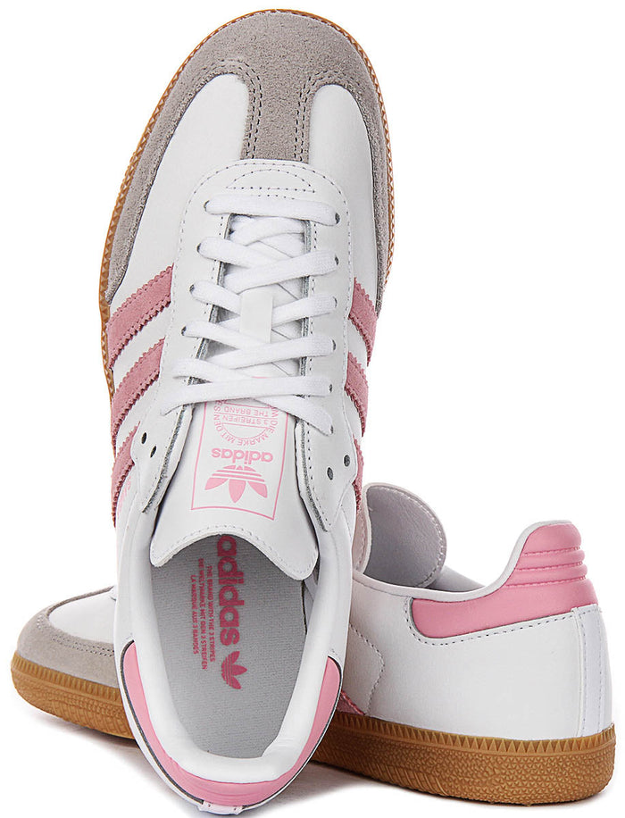 Adidas Samba OG J In White Pink For Youth