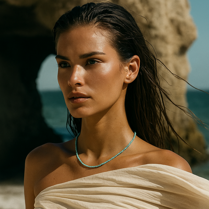 Sander Turquoise Beaded Necklace — Short Necklace