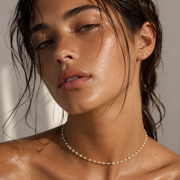Sheena Dainty Pearl Choker Necklace