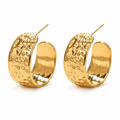 Small Hammered hoop Earring