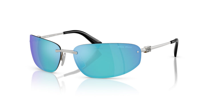 Silver/Light Green Blue Mirror / 68