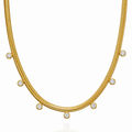 Snake Chain Bezel Charm Necklace