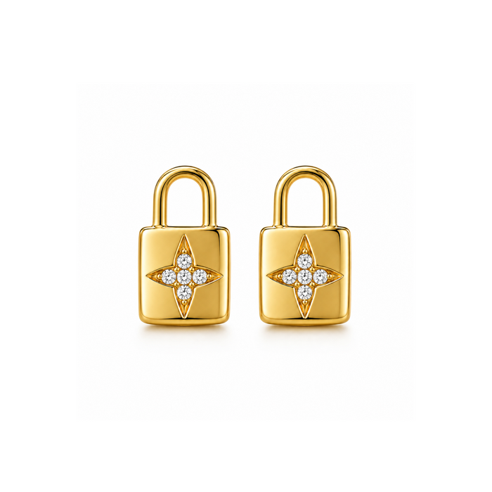 Star Lock Stud Earring