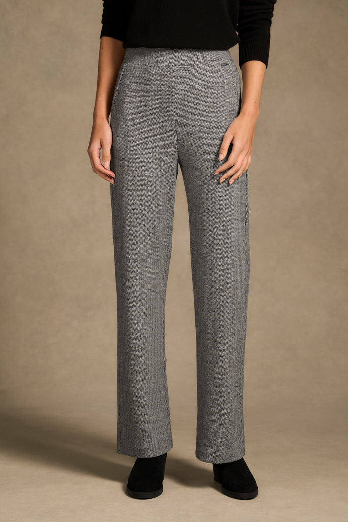Straight Leg Leisure Pant - Classic Herringbone