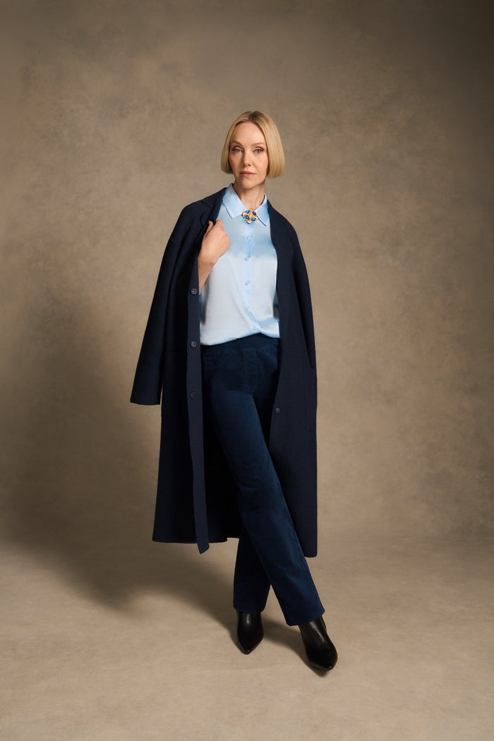 Stretch Silk Shirt - Arctic Blue