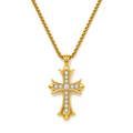 Studded Cross Pendant Necklace