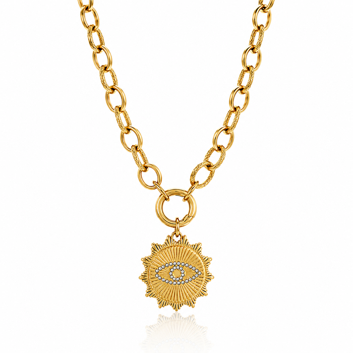 Sunburst Eye Pendant Necklace