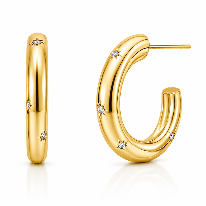 Sunburst Hoop Earring