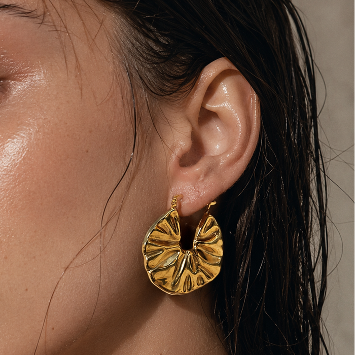 Textured Disk Earring