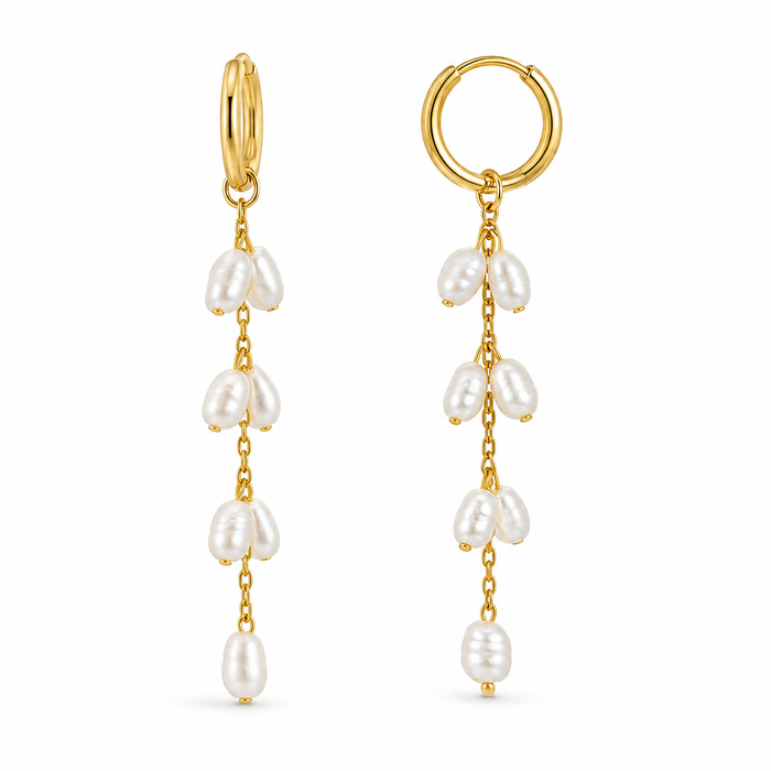Theodora Mini Hoop Pearl Drop Earring — Hoop Earring