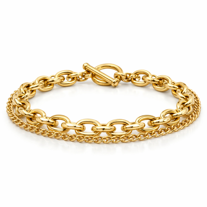 Toggle Chain Layered Anklet — Bracelet