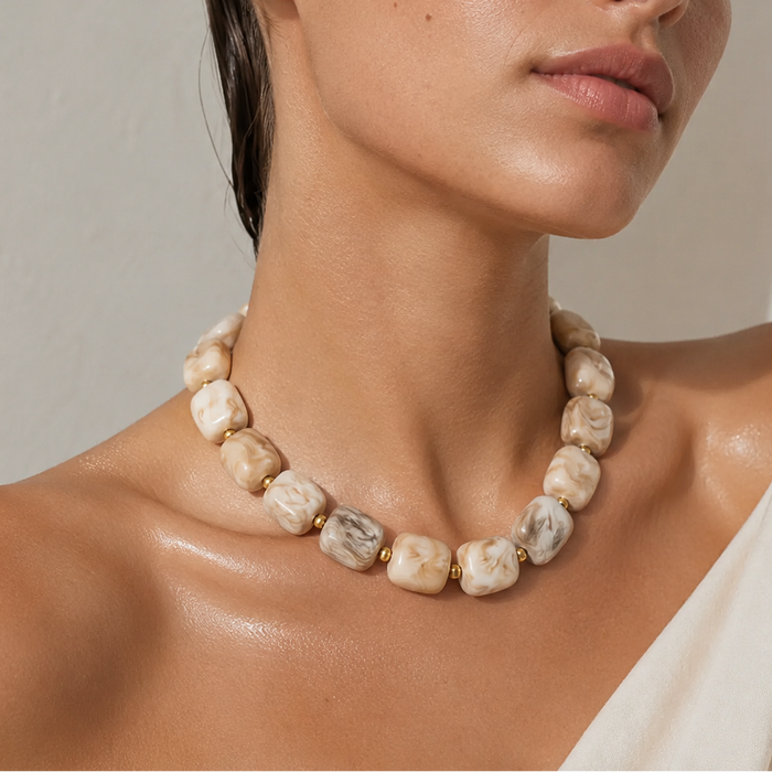 Uma Oversized Beaded Necklace — Short Necklace
