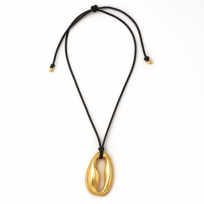 Vanna Oversized Shell Cord Necklace — Long Necklace
