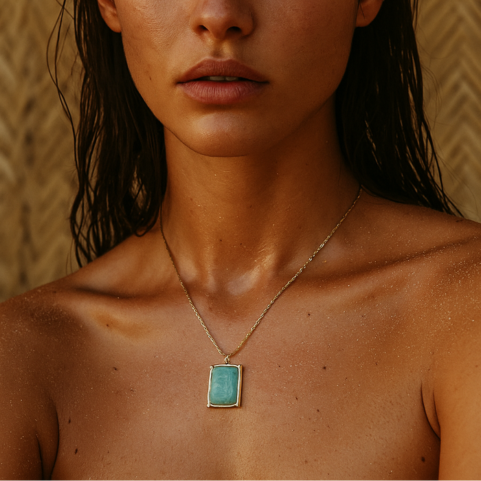 Winnie Amazonite Pendant Necklace — Short Necklace