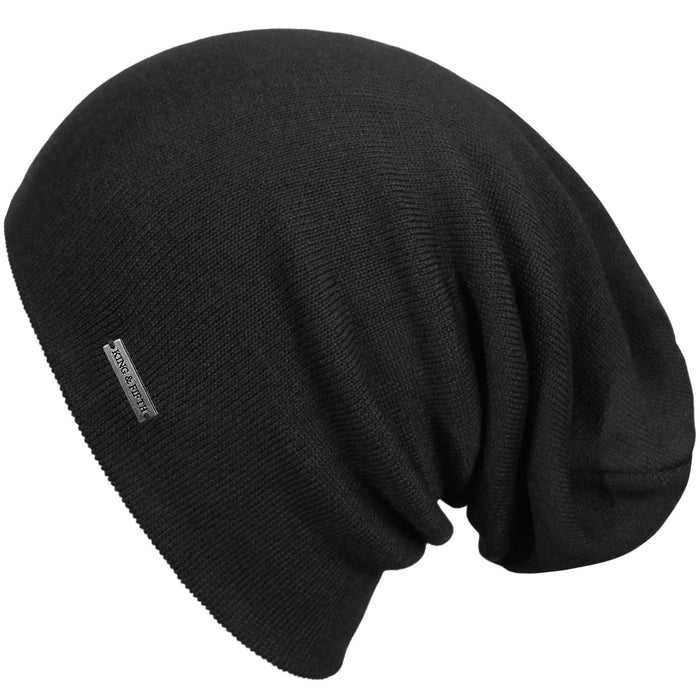 Black Extra Large Slouchy Beanie
