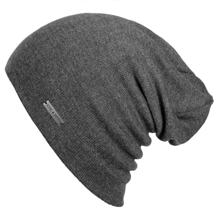 Womens Cashmere Beanie Grey