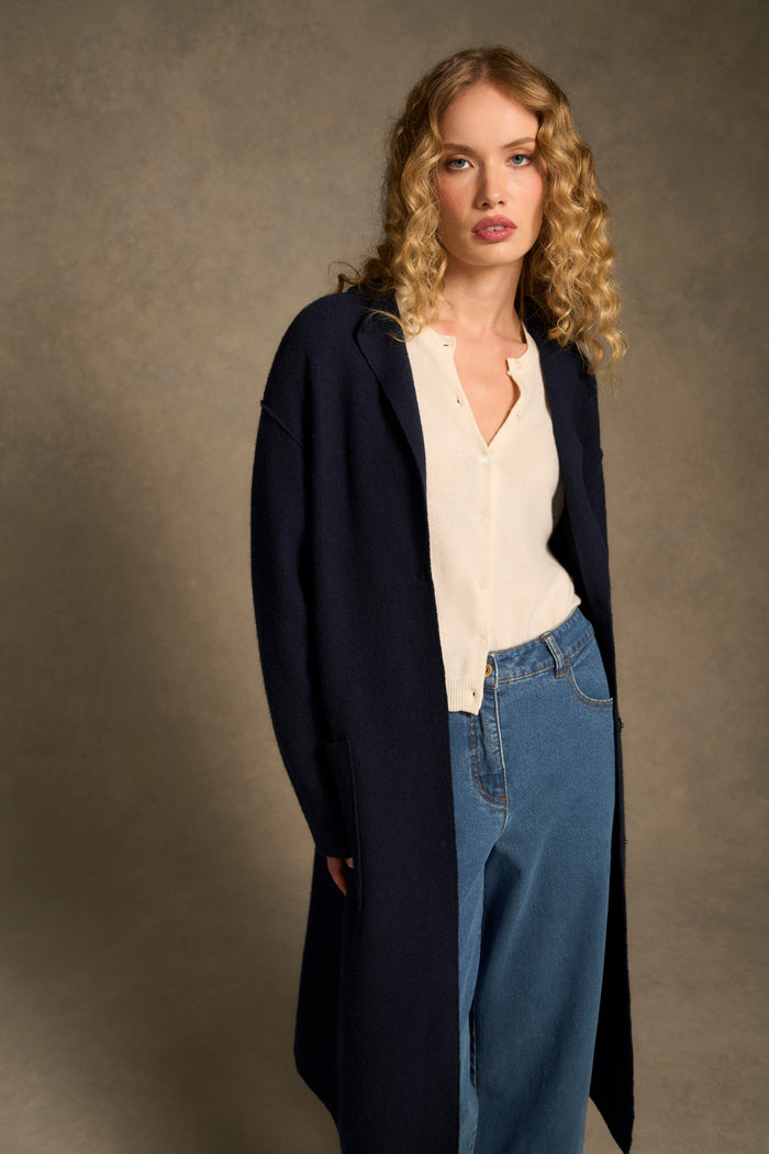 Wool Coat – Indigo