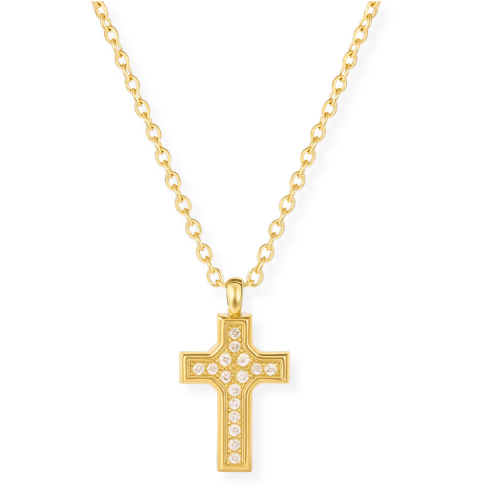 Wyatt Mini Cross Pendant Necklace — Short Necklace