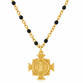 Zayla Cross Pendant Enamel Beaded Necklace — Mid-Length Necklace